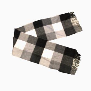 Cashmere Scarf Women's Plaid C Bloomingdales One Size Black Gray White Rectangle